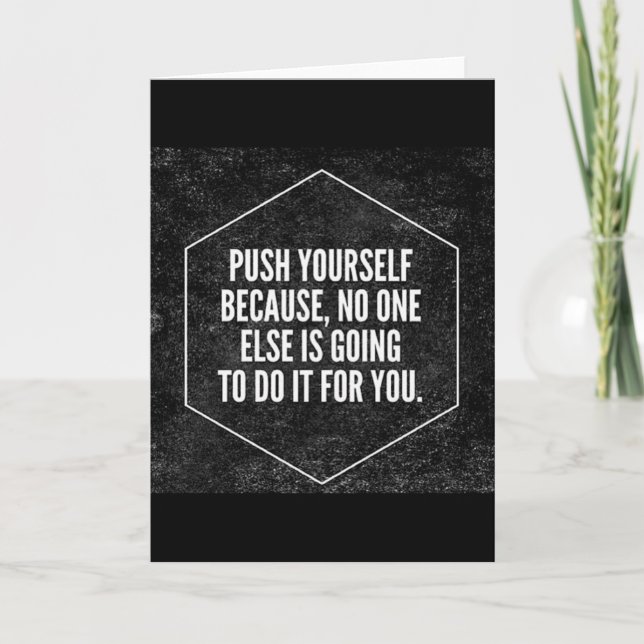 Gym Motivation - Push Yourself - Inspirational Card (Front)