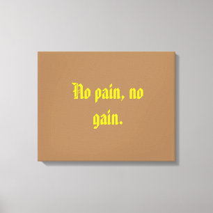 GYM Motivation quotes And Light Brown Canvas Print