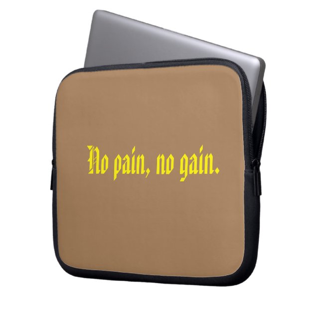 GYM Motivation quotes And Light Brown Laptop Sleeve (Front Left)