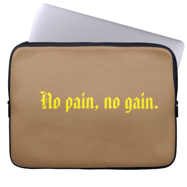 GYM Motivation quotes And Light Brown Laptop Sleeve (Front)