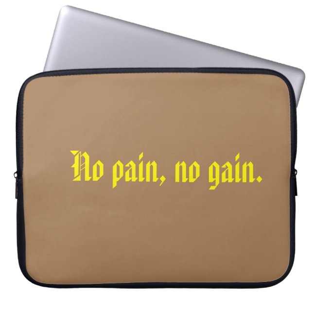 GYM Motivation quotes And Light Brown Laptop Sleeve (Front)