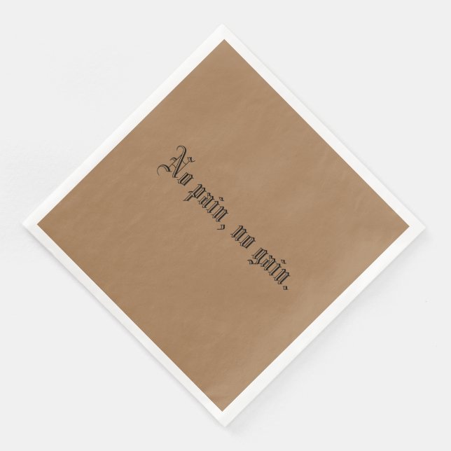 GYM Motivation quotes And Light Brown  Napkin (Corner)