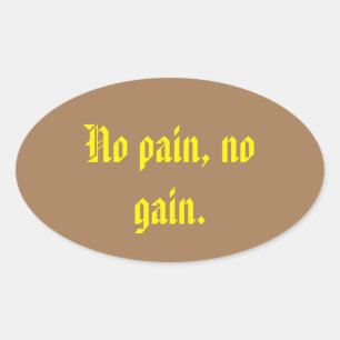 GYM Motivation quotes And Light Brown Oval Sticker