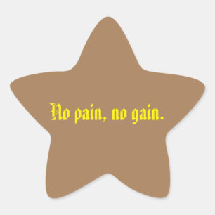 GYM Motivation quotes And Light Brown  Star Sticker