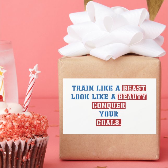 gym motivation quotes rectangular sticker (Party)
