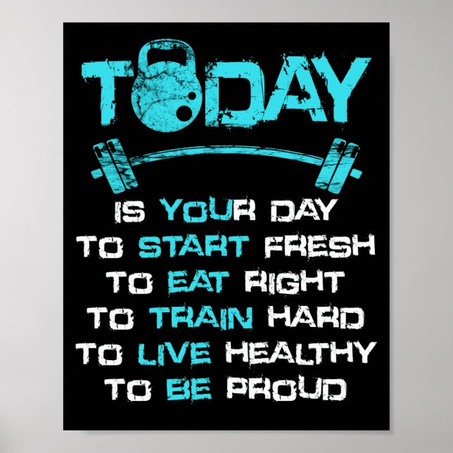 Gym Motivation Workout Quote Motivational Fitness Poster (Front)