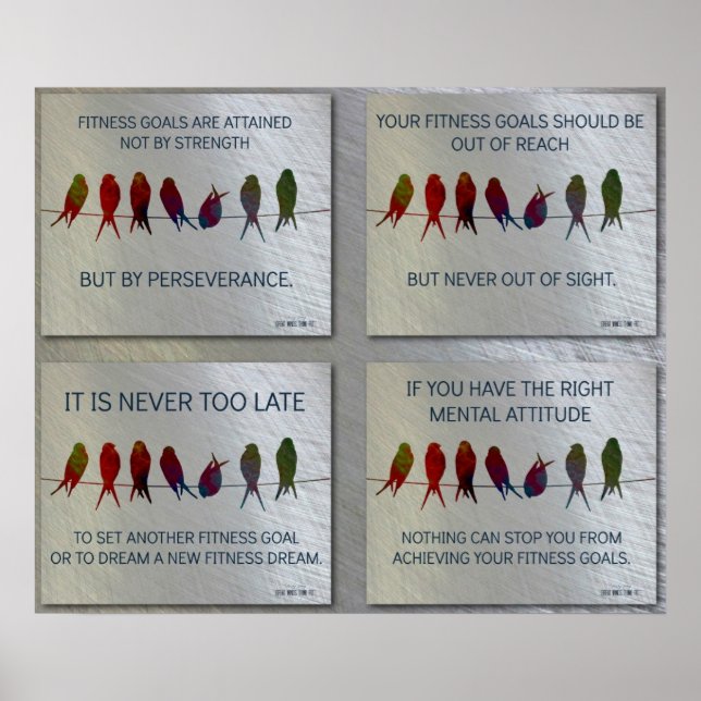 Gym Motivational Quotes: Birds and Steel Collage 3 Poster (Front)