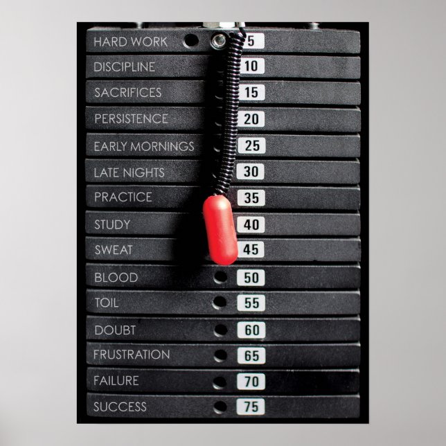 Gym Motivational Words - Weight Plates - Workout Poster (Front)