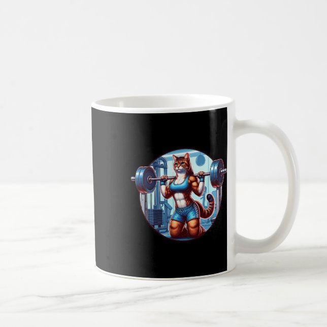 Gym Muscle Girl With A Barbell Power Beauty Bodybu Coffee Mug (Right)