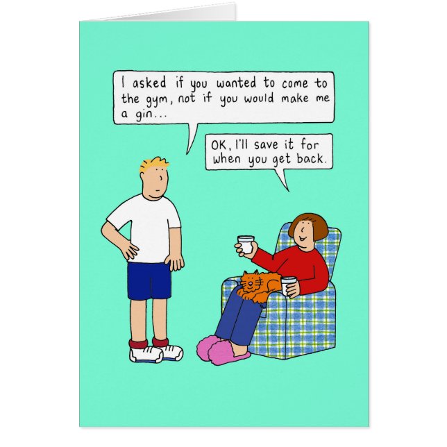 Gym or Gin Cartoon Humour (Front)