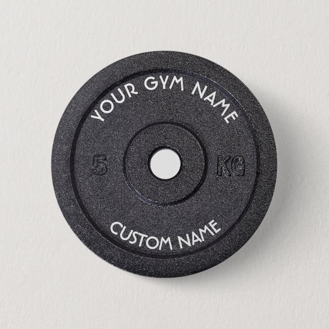 Gym Owner or User With Curved Text Funny 6 Cm Round Badge (Front)