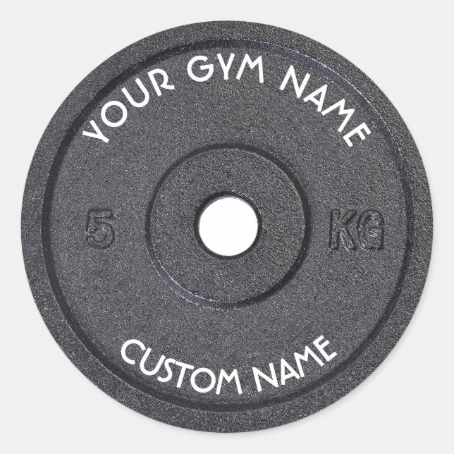 Gym Owner or User With Curved Text Funny Classic Round Sticker (Front)