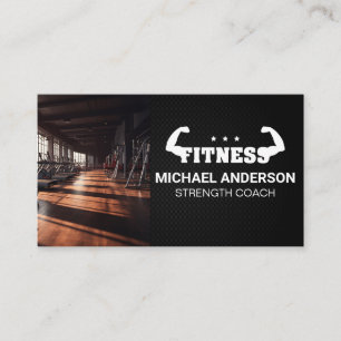 Gym   Personal Trainer   Fitness Flexing Logo Business Card