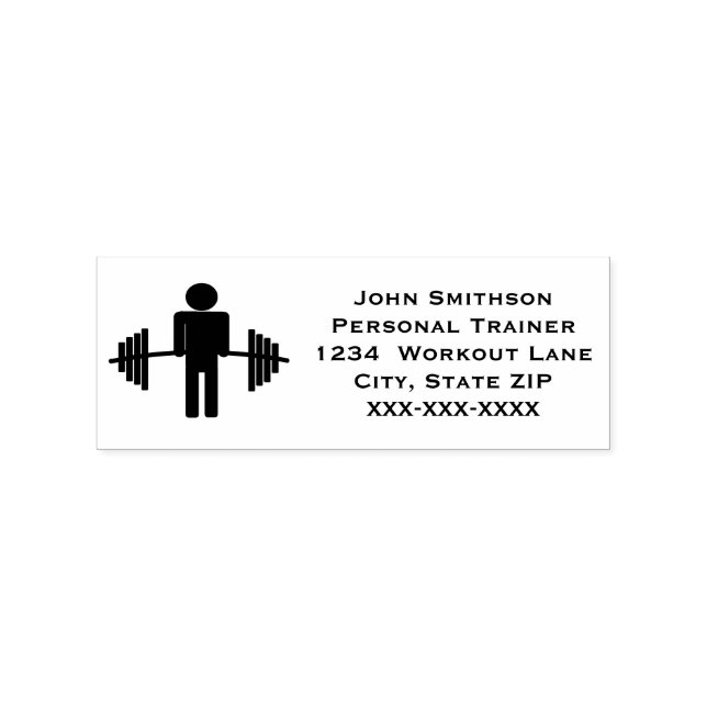 Gym Personal Trainer Small Business Rubber Stamp (Imprint)
