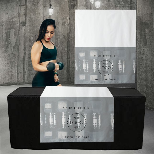 Gym Pop Up Shop Table Runner Sign Business Logo Tapestry (Pop Up Shop Table Runner Sign Business Logo Gym Tapestry)