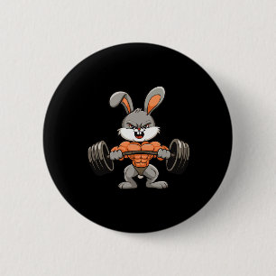 Gym Rabbit Bodybuilding Powerlifting Fitness Funny 6 Cm Round Badge