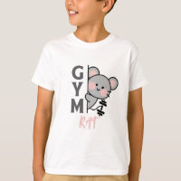 Gym rat cute mouse graphic t-shirt