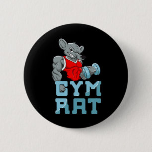 Gym Rat Fitness Bodybuilding Exercise Muscles Spor 6 Cm Round Badge