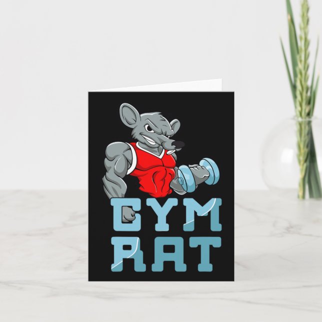 Gym Rat Fitness Bodybuilding Exercise Muscles Spor Card (Front)