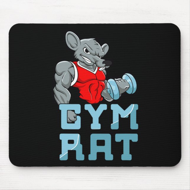 Gym Rat Fitness Bodybuilding Exercise Muscles Spor Mouse Mat (Front)