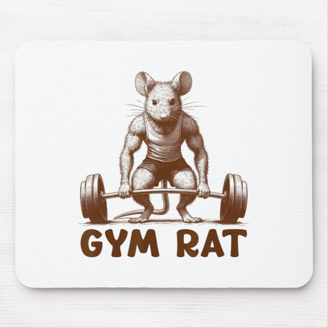 Gym Rat Fitness Bodybuilding Funny Workout Gym Wei Mouse Mat (Front)