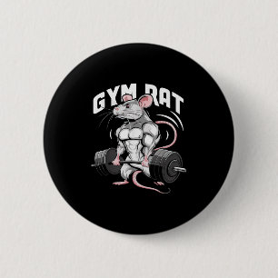 Gym Rat Funny Bodybuilding Fitness Workout Gym Wei 6 Cm Round Badge