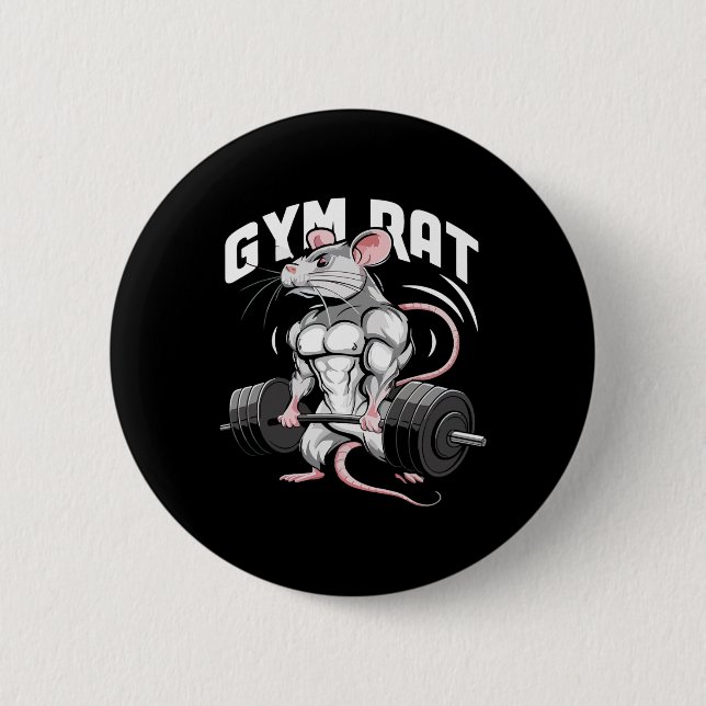 Gym Rat Funny Bodybuilding Fitness Workout Gym Wei 6 Cm Round Badge (Front)
