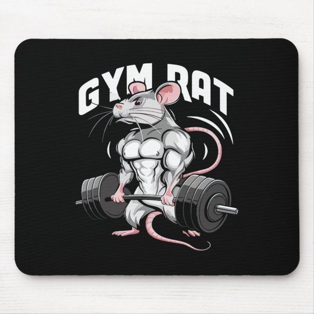 Gym Rat Funny Bodybuilding Fitness Workout Gym Wei Mouse Mat (Front)