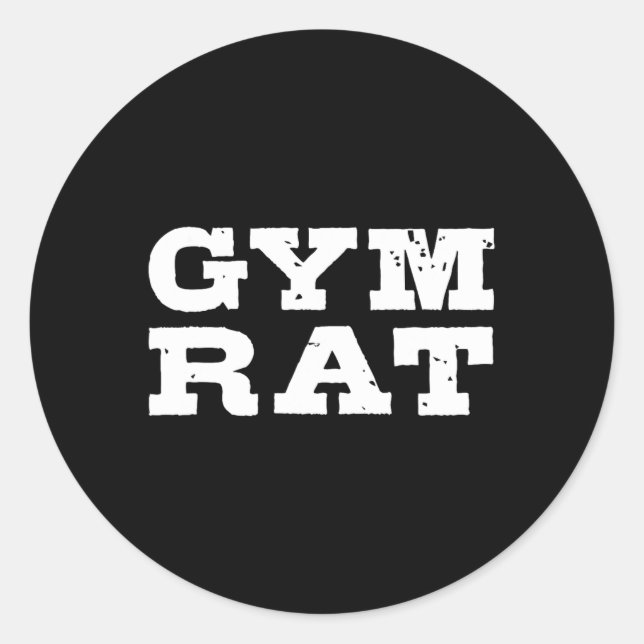 Gym Rat Funny Bodybuilding Workout 1  Classic Round Sticker (Front)