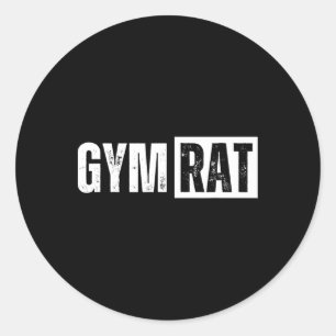 Gym Rat Funny Bodybuilding Workout Classic Round Sticker