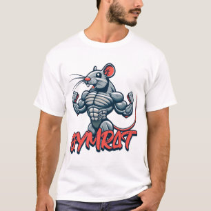 Gym Rat! Funny Muscular Rat Cartoon T-Shirt