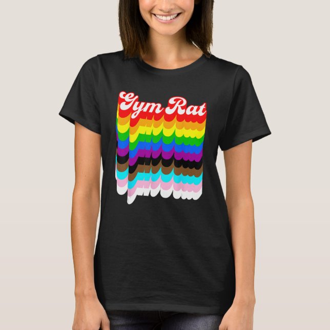 Gym Rat LGBTQ pride rainbow T-Shirt (Front)