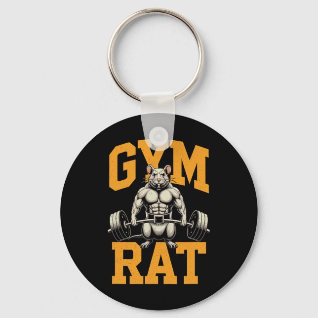 Gym Rat Meaning Gym Rat Costume Weight Lifting Gym Key Ring (Front)