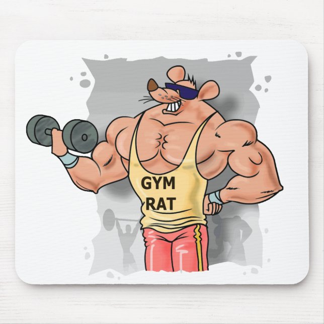 Gym Rat Pumping Iron Mousepad (Front)