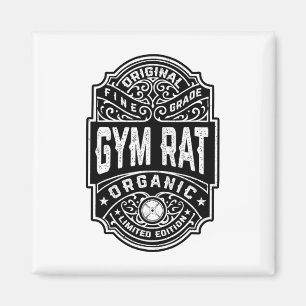Gym Rat Vintage Whiskey Label Bodybuilding Gym Wor Magnet