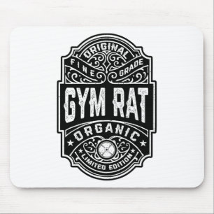 Gym Rat Vintage Whiskey Label Bodybuilding Gym Wor Mouse Mat