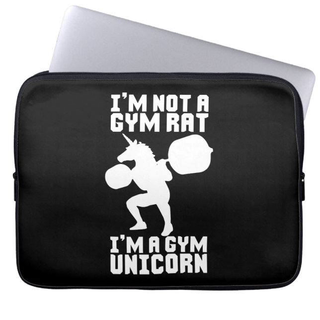 Gym Rat vs Gym Unicorn - Funny Workout Inspiration Laptop Sleeve (Front)