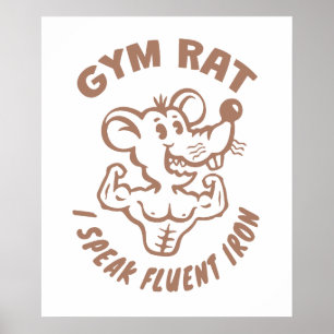 Gym Rats Poster. Funny Fitness Wall Art for Gym.