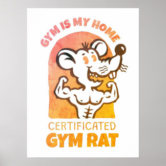 Gym Rats Poster. Funny Fitness Wall Art for Gym.
