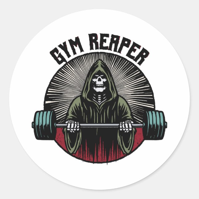 Gym Reaper Workout Classic Round Sticker (Front)
