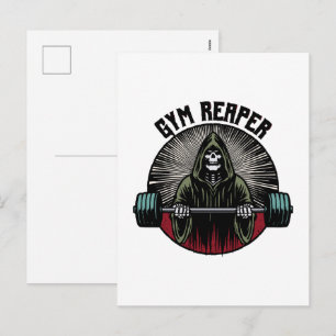 Gym Reaper Workout Holiday Postcard