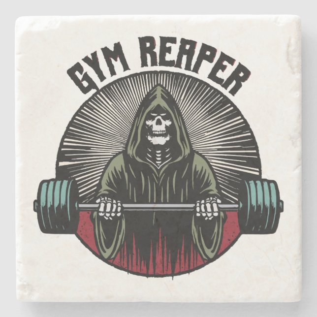 Gym Reaper Workout Stone Coaster (Front)