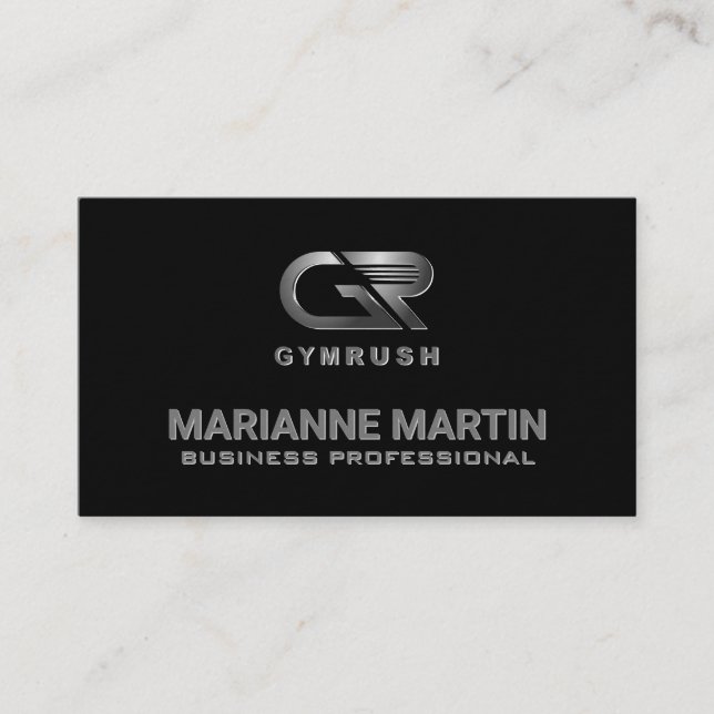 Gym Rush | Black Business Card (Front)