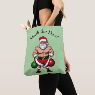 Gym Santa Claus Tote Bag