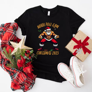  Gym Santa Shirt,North Pole Gym Fitness Apparel  T-Shirt