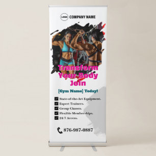 Gym Services Custom Vertical Retractable Banner