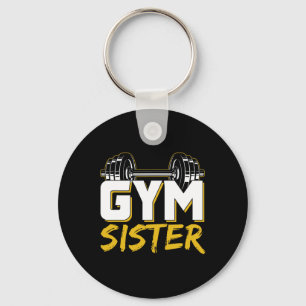 Gym Sister Fitness Weightlifting Workout Training Key Ring