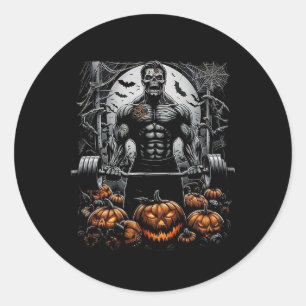 Gym Skeleton-haunted Fitness Fun-halloween Workout Classic Round Sticker