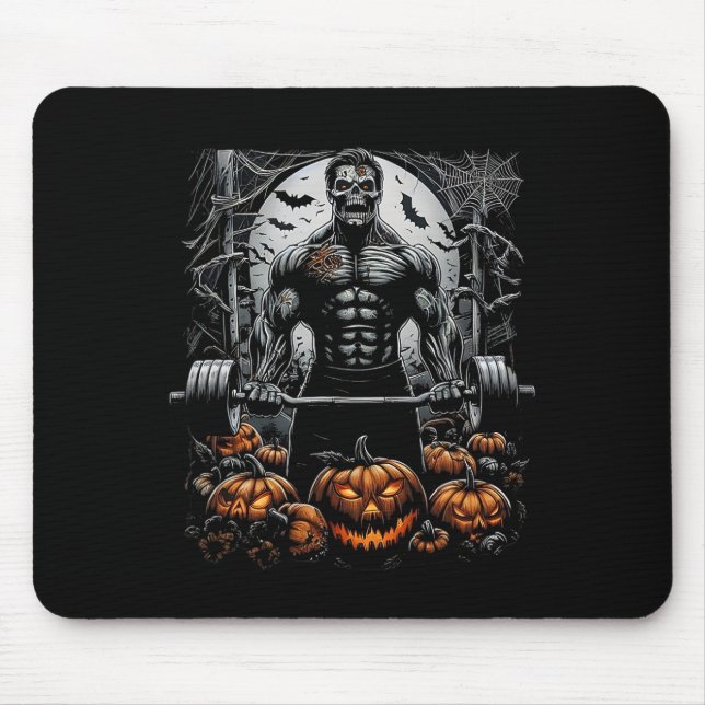 Gym Skeleton-haunted Fitness Fun-halloween Workout Mouse Mat (Front)