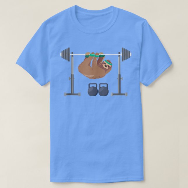 Gym Sloth Funny Workout Design  T-Shirt (Design Front)